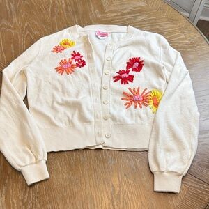 Kate Spade Cream Cardigan with Colorful Floral details